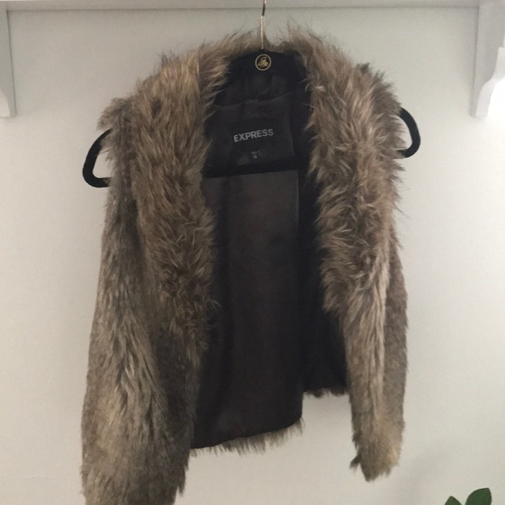 Express faux fur vest